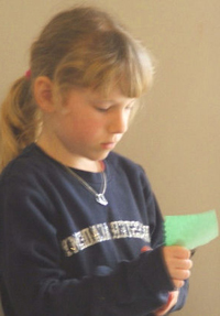 girl doing crafts